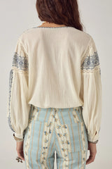 Claudia Blouse Indigo Poet