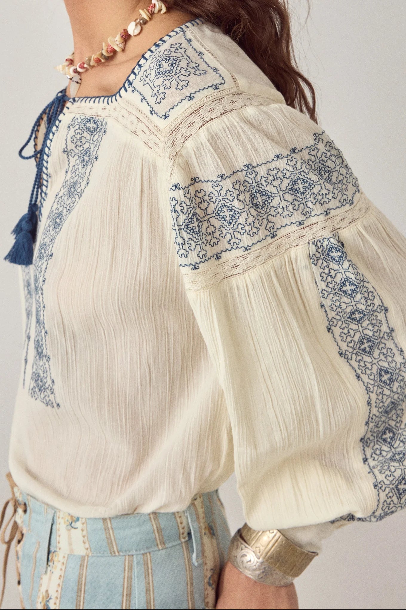 Claudia Blouse Indigo Poet