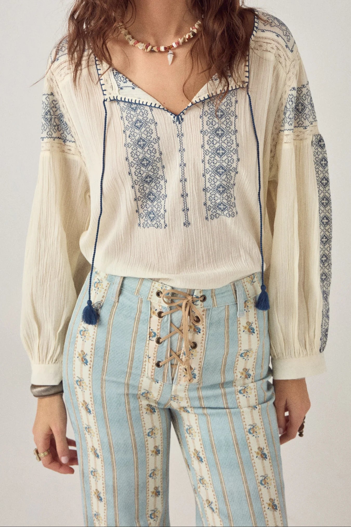 Claudia Blouse Indigo Poet