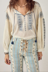 Claudia Blouse Indigo Poet