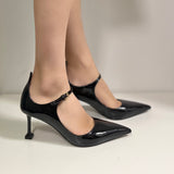 Maryjane black stiletto pumps