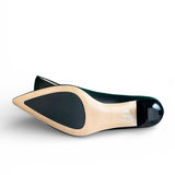 Décolleté nappa nera a punta tacco 3