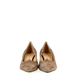 Decolleté a cuore in camoscio taupe modello Love