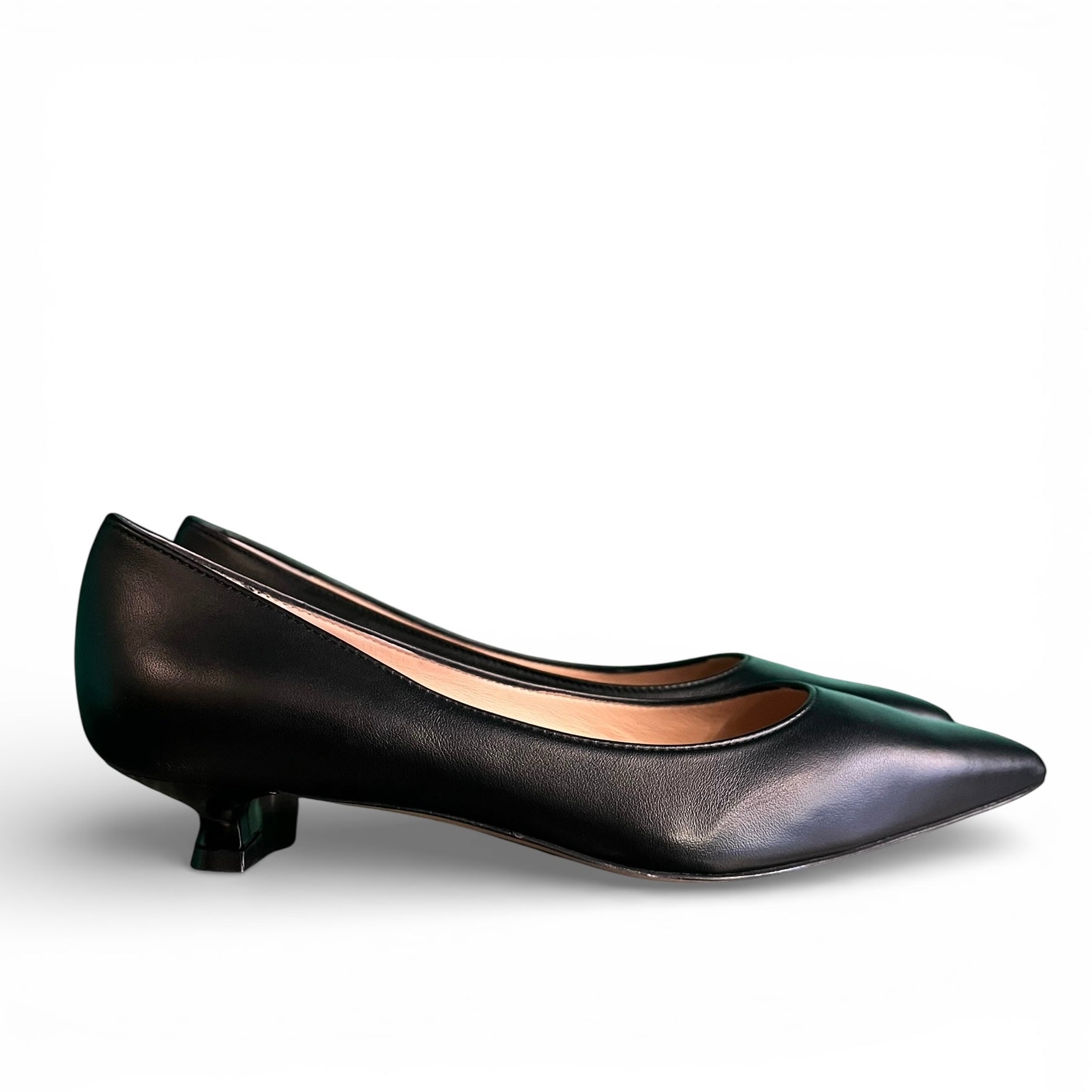 Décolleté nappa nera a punta tacco 3