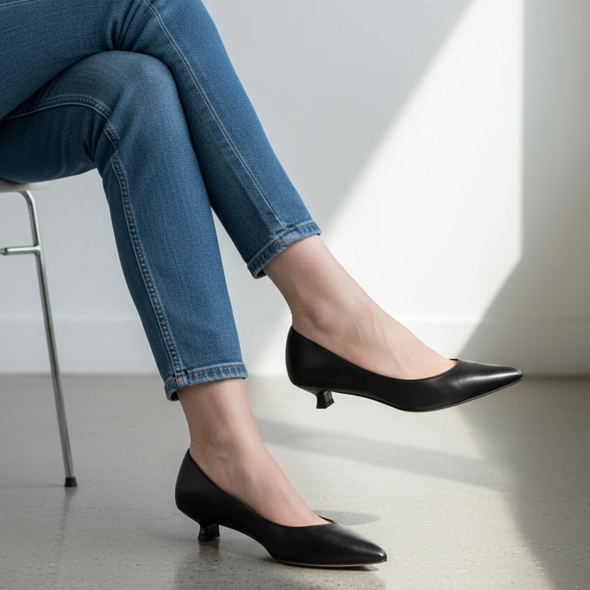 Décolleté nappa nera a punta tacco 3