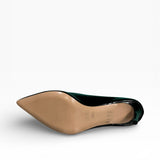 Décolleté a punta in pelle nera lucida tacco 85