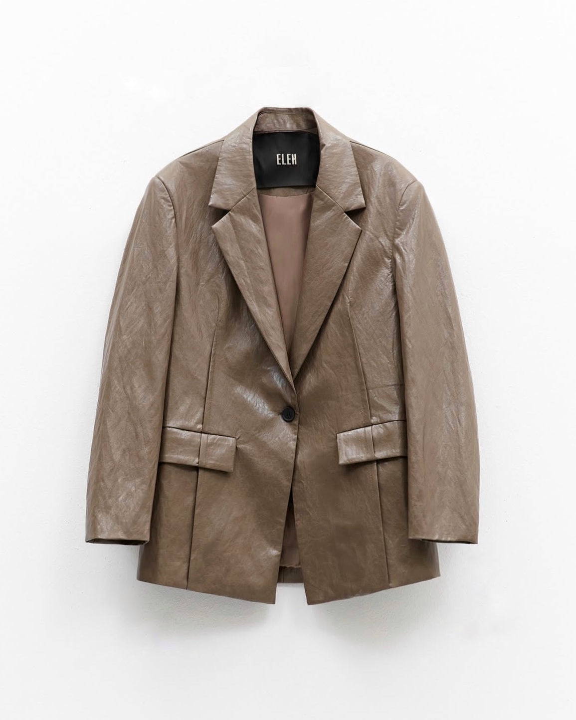 Glossy blazer verde oliva