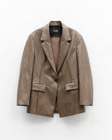 Glossy blazer verde oliva