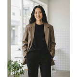 Glossy blazer verde oliva