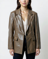 Glossy olive green blazer