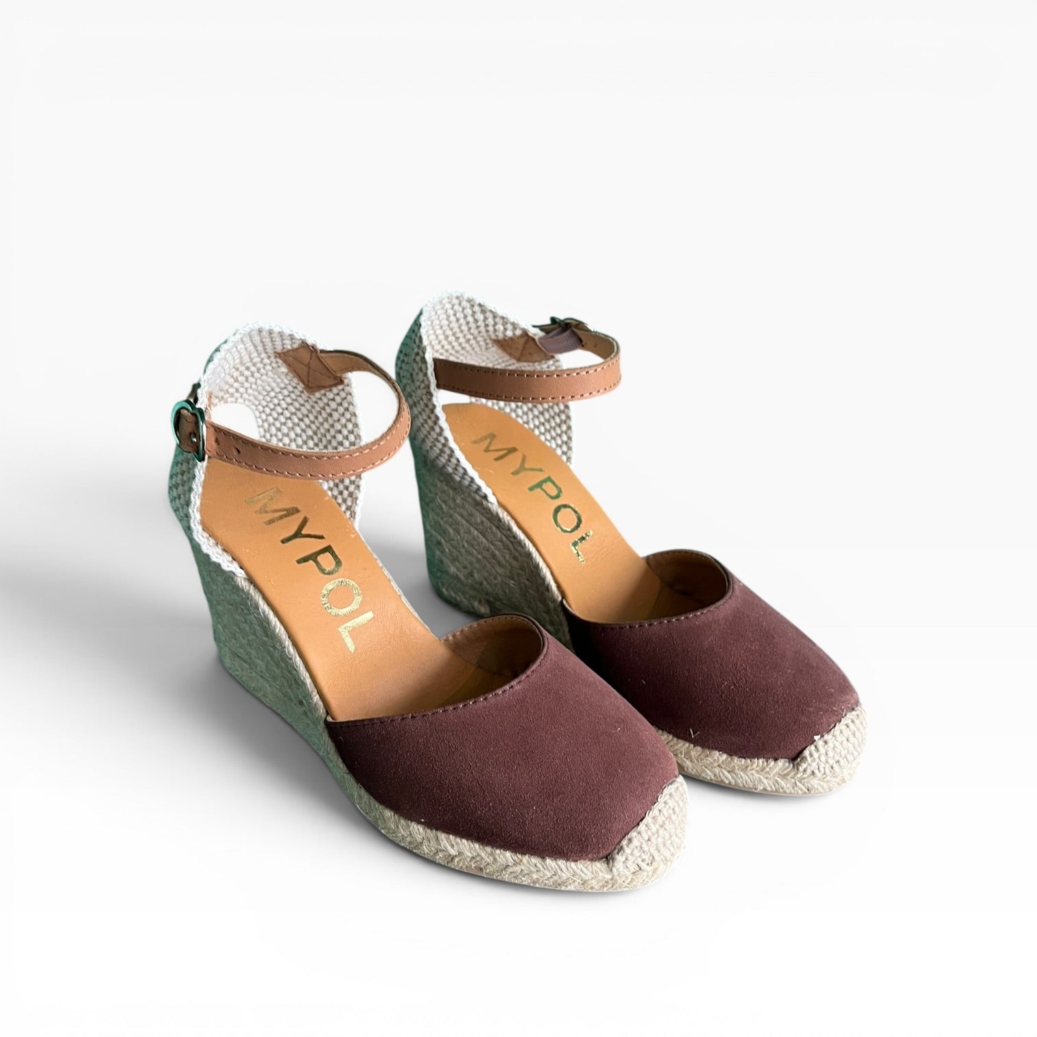 Nantes dark brown suede espadrilles with 8 braids