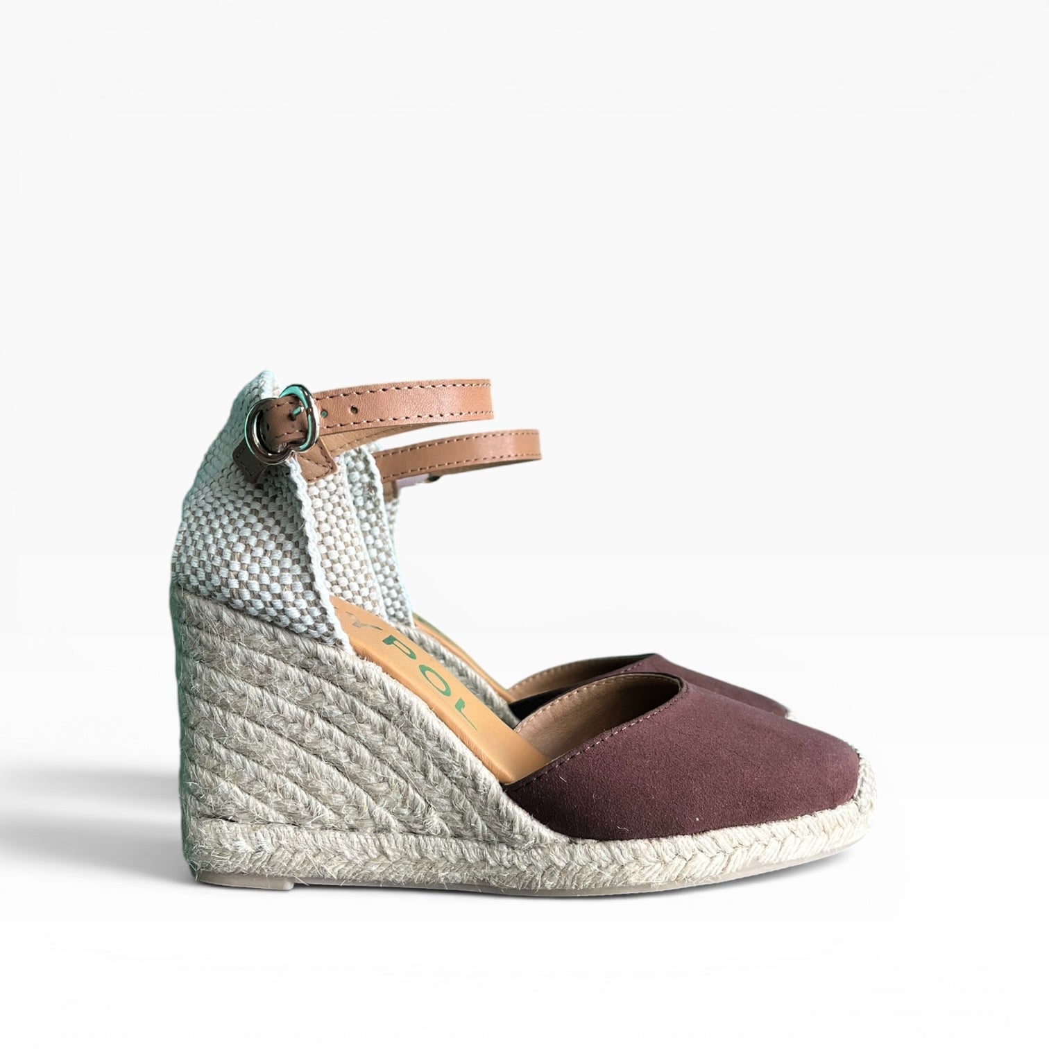 Nantes dark brown suede espadrilles with 8 braids