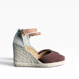Nantes dark brown suede espadrilles with 8 braids