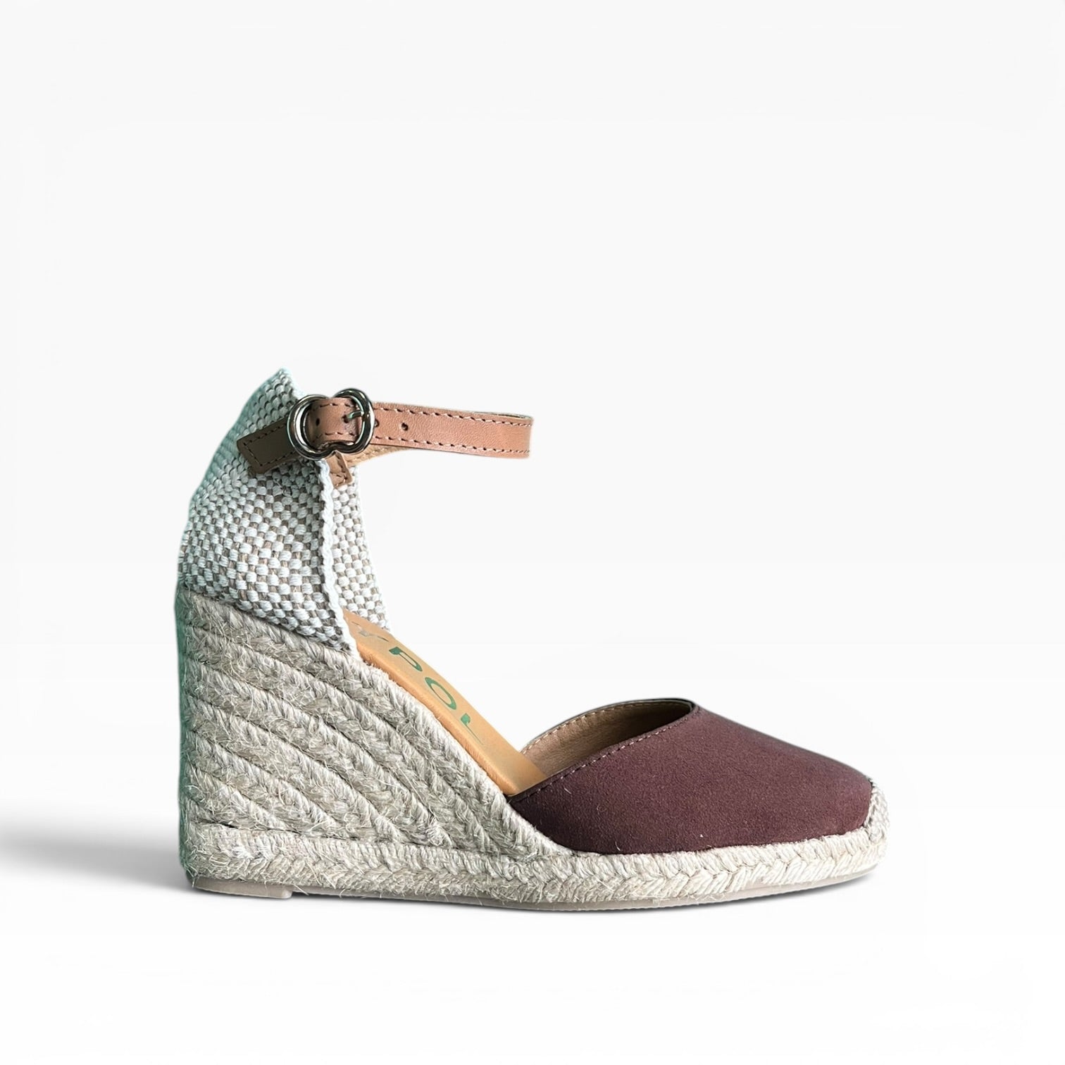 Nantes dark brown suede espadrilles with 8 braids