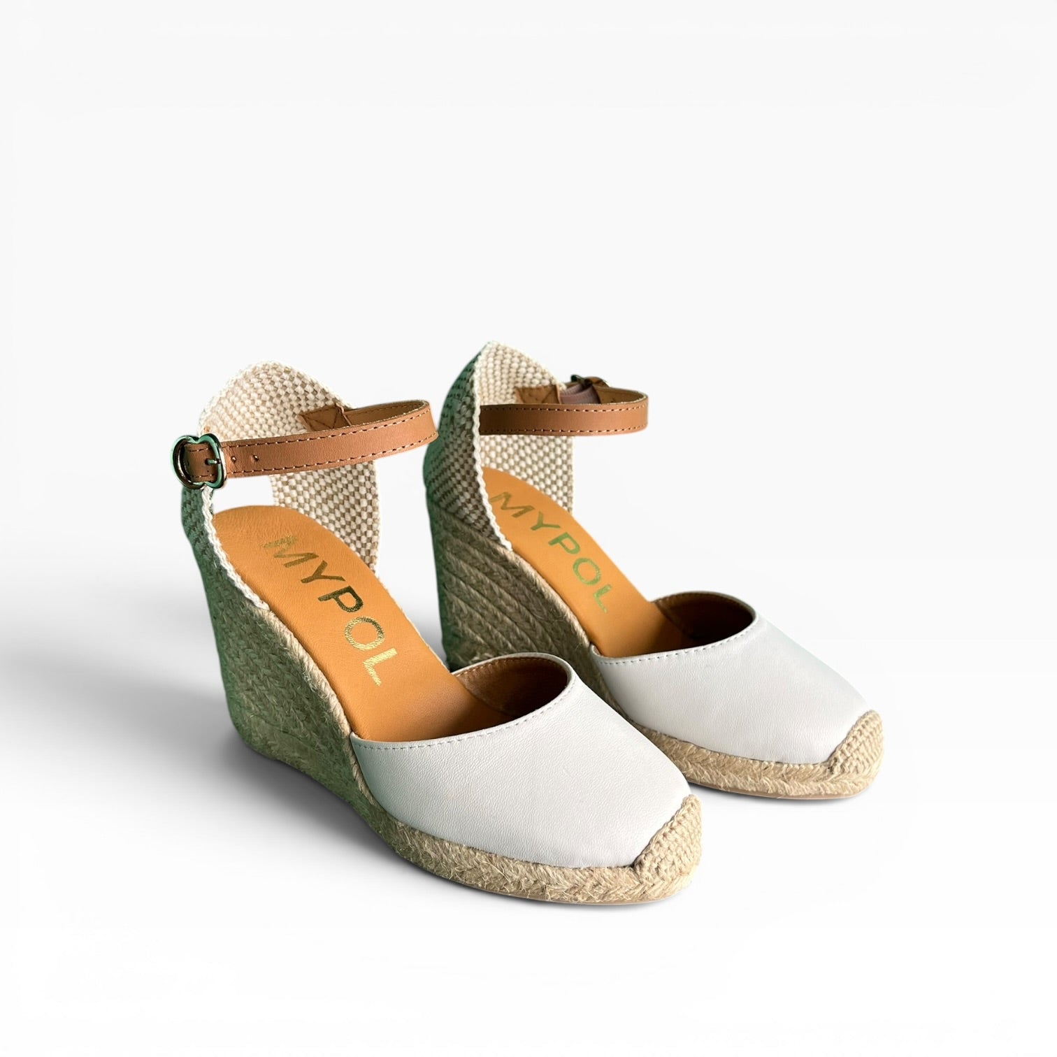 Nantes espadrilles in white leather 8-cord