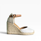 Nantes espadrilles in white leather 8-cord