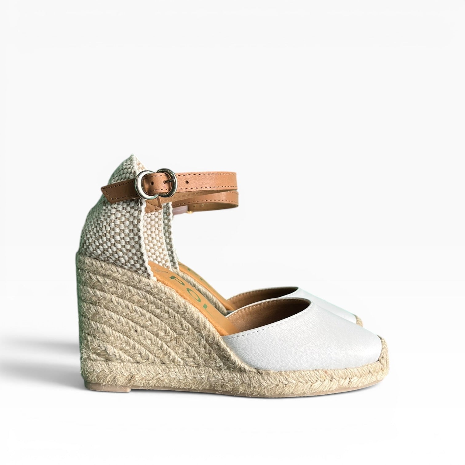 Nantes espadrilles in white leather 8-cord