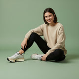 Sneaker in velluto bianco suola superflex leggera