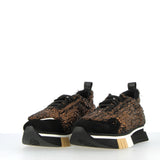 Bronze deconstructed lamé-like fabric sneaker