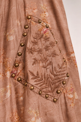 Blouse with mandarin collar and floral print