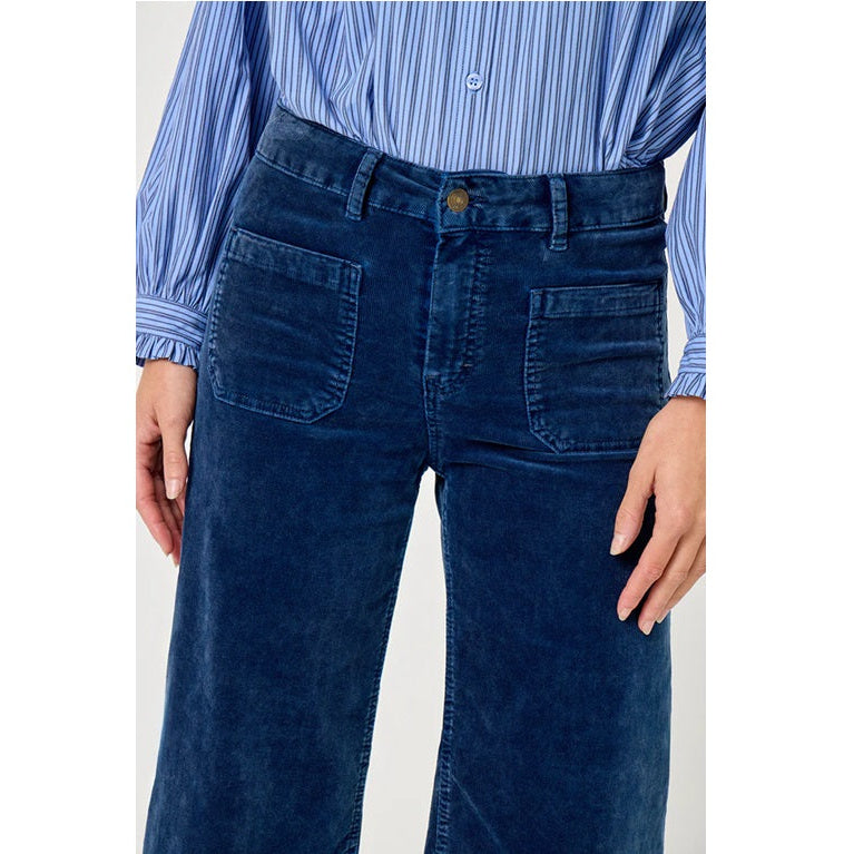Pantaloni Lucia Crop Wide Blu