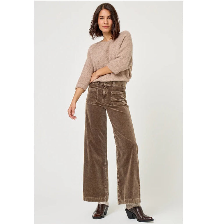 Pantaloni Lucia Crop Wide Mushroom