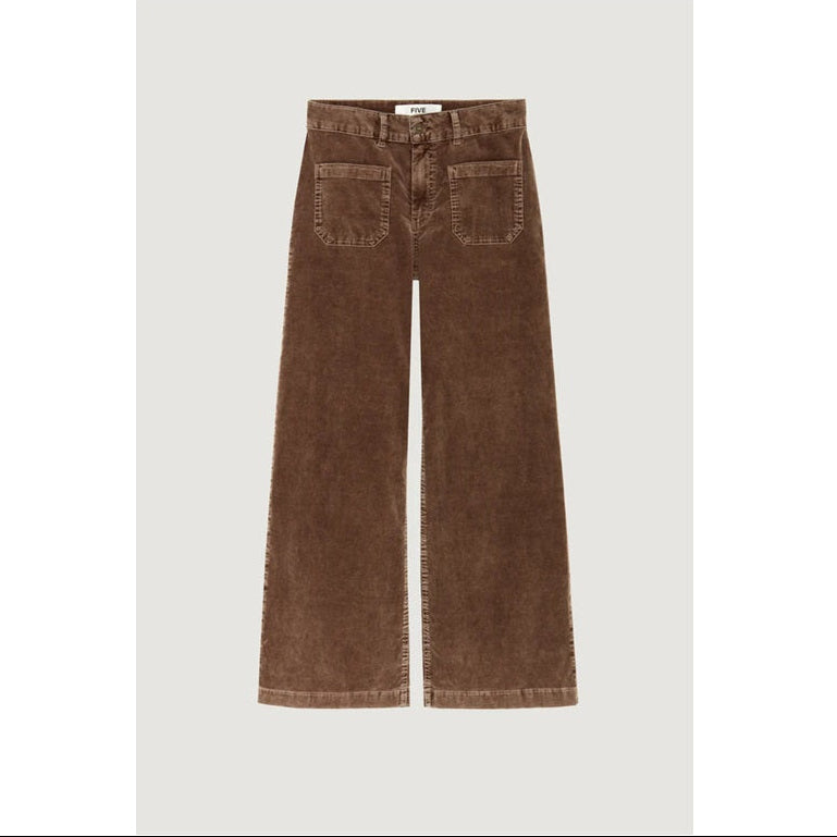 Pantaloni Lucia Crop Wide Mushroom