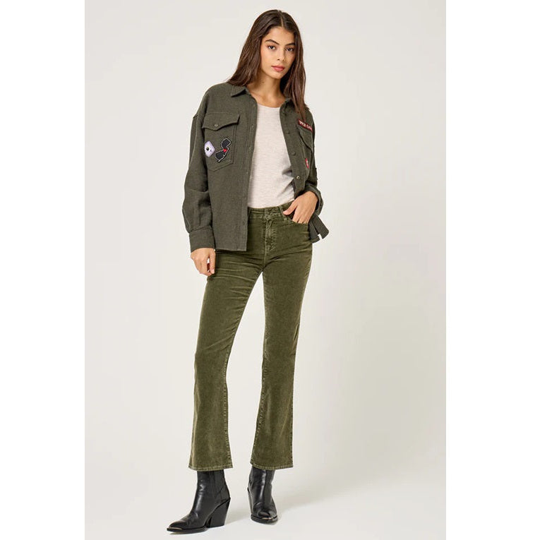Pantaloni Maylan cropped flare verde bosco