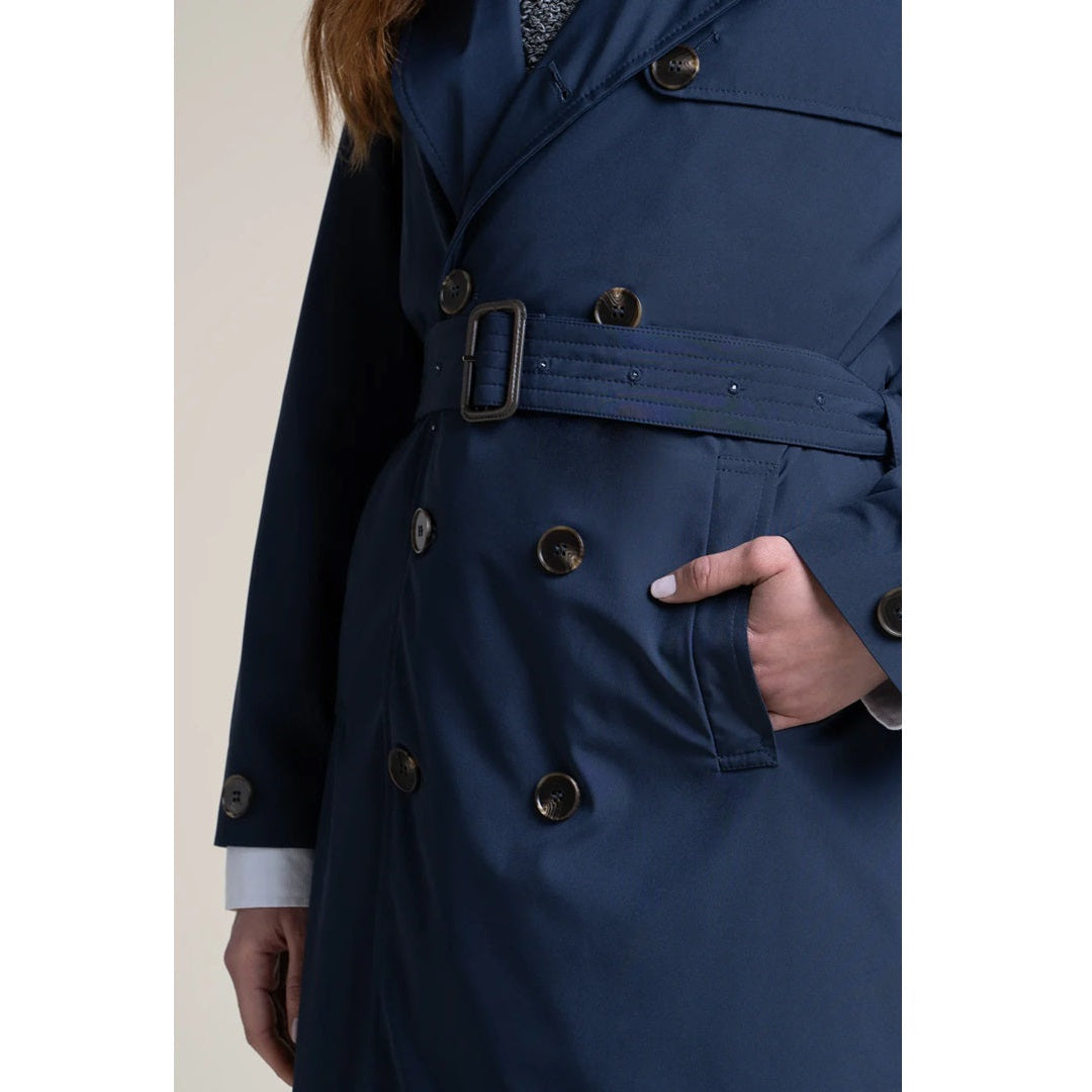Montaigne trenchcoat impermeabile blu