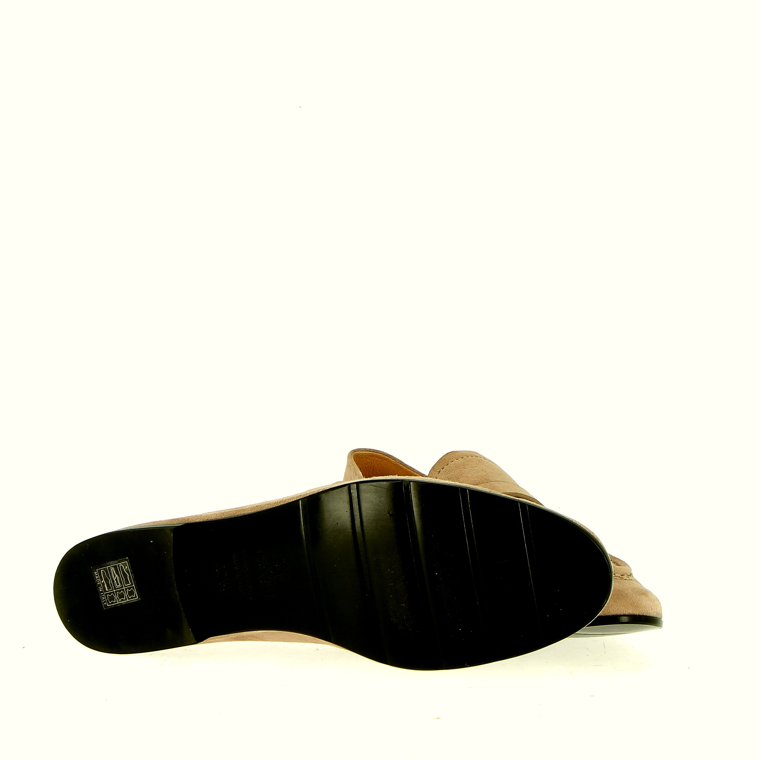 Mocassino in camoscio morbido taupe