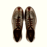 Men's lace-up shoe in dark brown leather