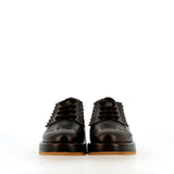 Men's lace-up shoe in dark brown leather