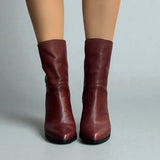 3/4 length ankle boot in mahogany leather