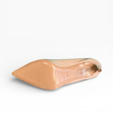 Décolleté a punta in pelle nude lucida tacco 85
