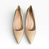 Décolleté a punta in pelle nude lucida tacco 85