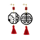 Lu Plexi Ruby Earrings