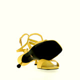 Sandalo in pelle senape con cinturino