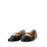 Ballerina con cinturino in pelle nera