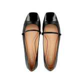 Ballerina con cinturino in pelle nera