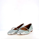 Ballerina con cinturino in pelle silver