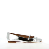 Ballerina con cinturino in pelle silver