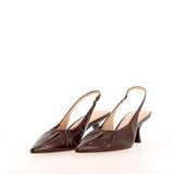Slingback in morbida pelle cioccolato verlux