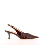 Slingback in morbida pelle cioccolato verlux