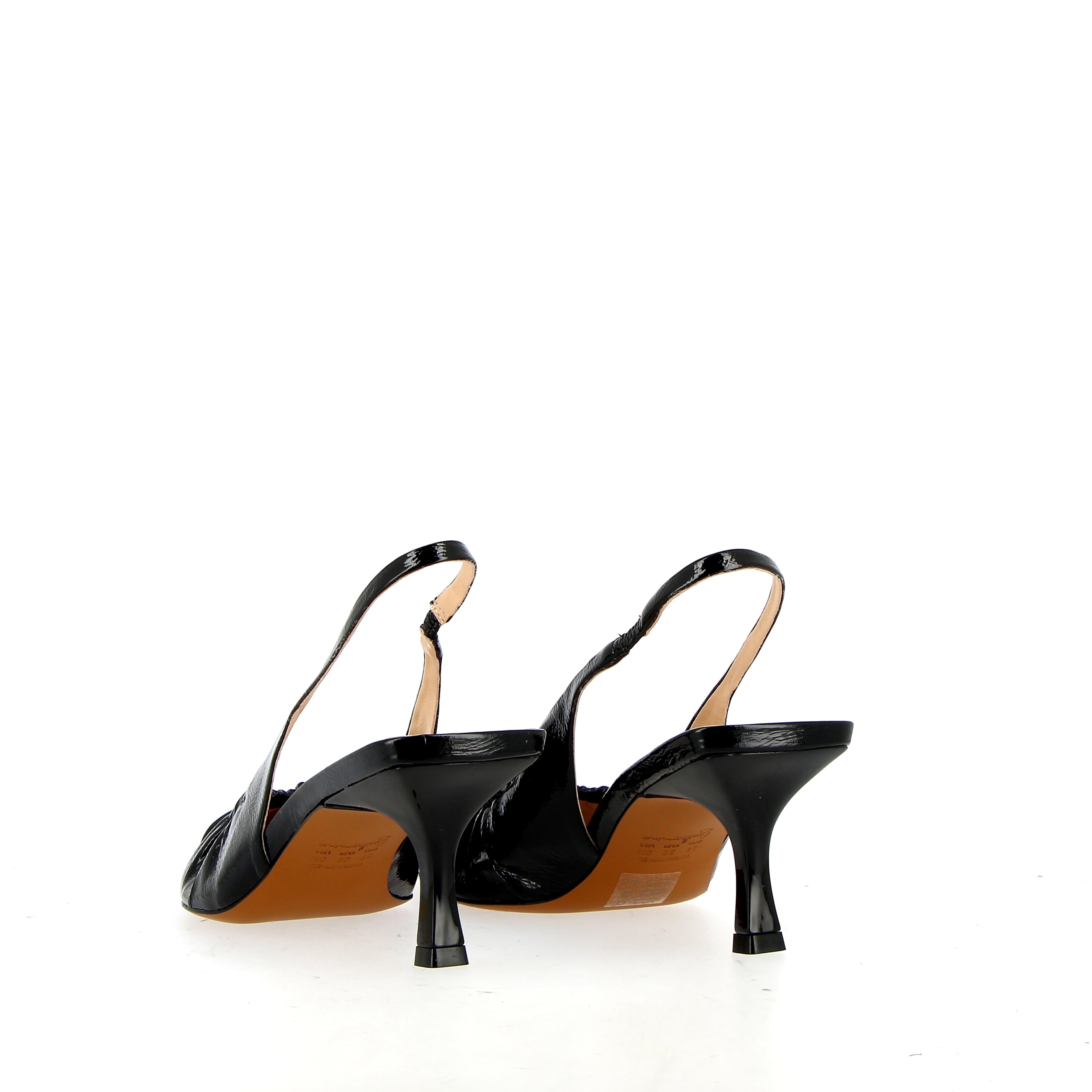 Slingback in morbida pelle nera verlux