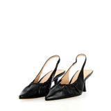 Slingback in morbida pelle nera verlux