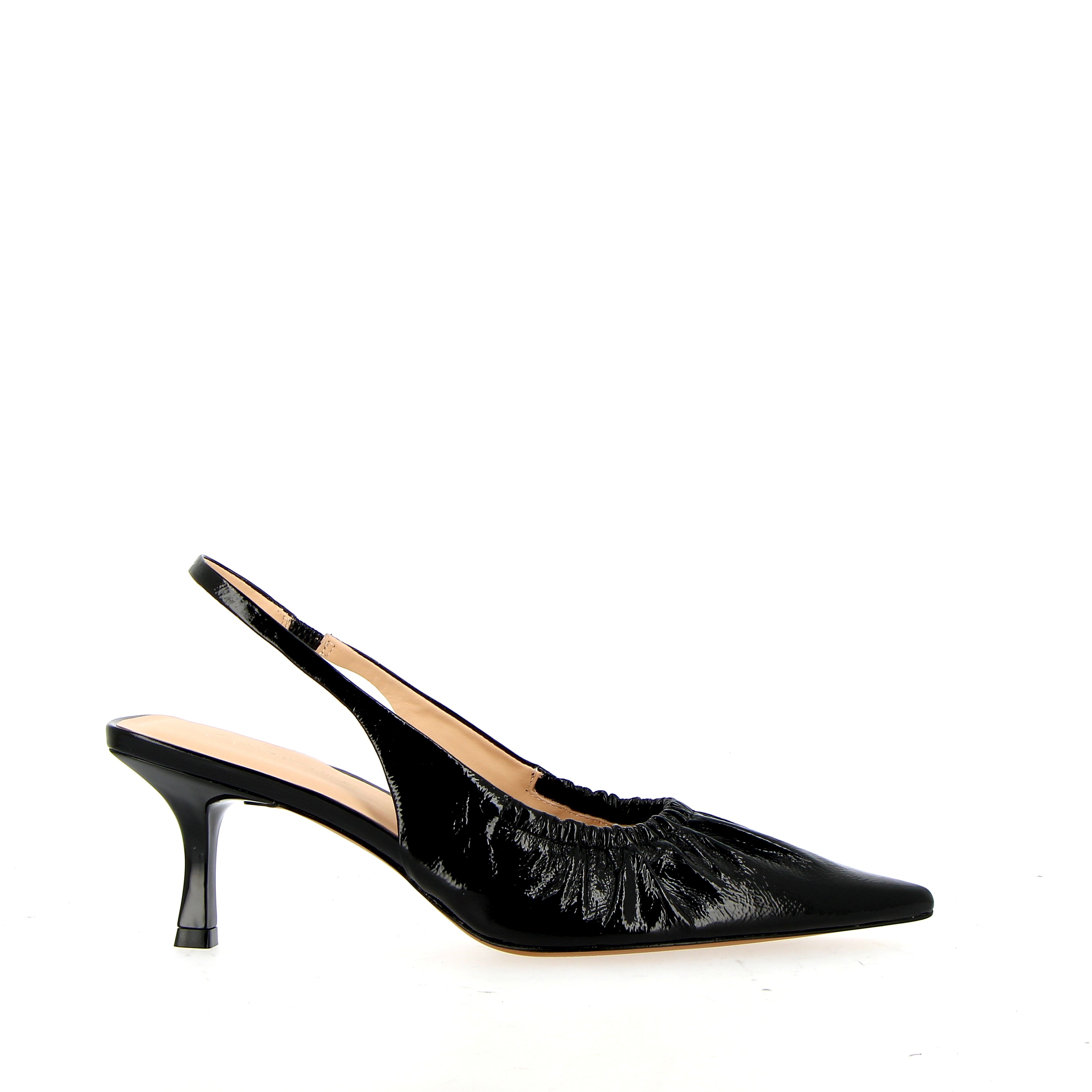 Slingback in morbida pelle nera verlux