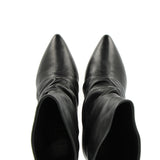 Stivaletto arricciato in pelle nera
