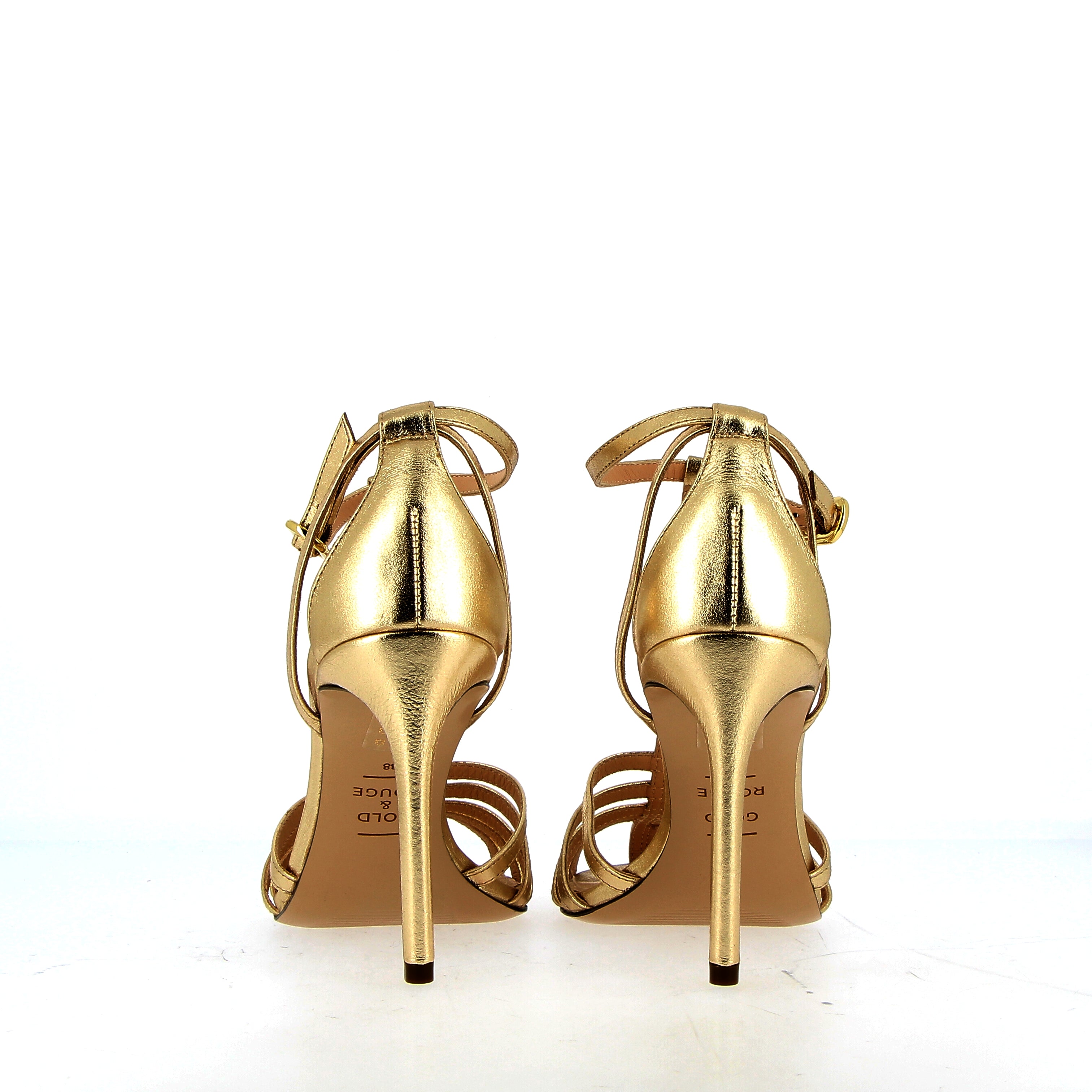 Nude leather sandal with silver rhinestones