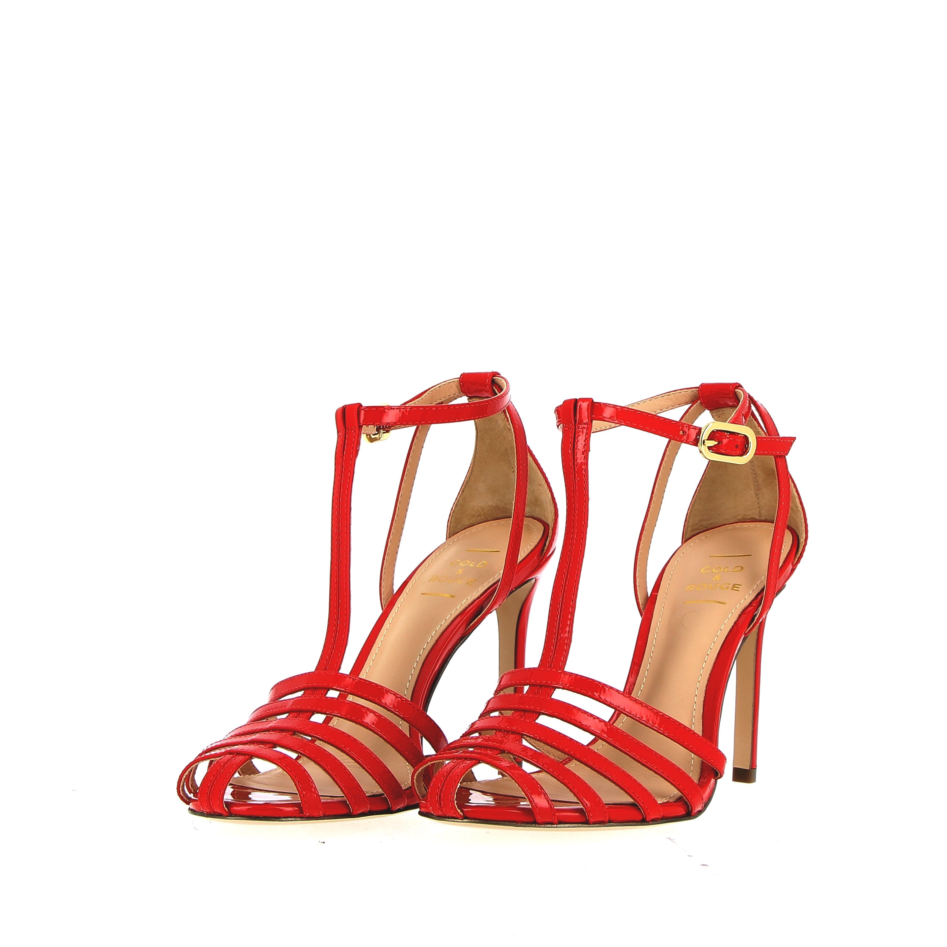 Nude leather sandal with silver rhinestones