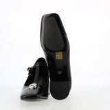Scarpina a T in pelle nero